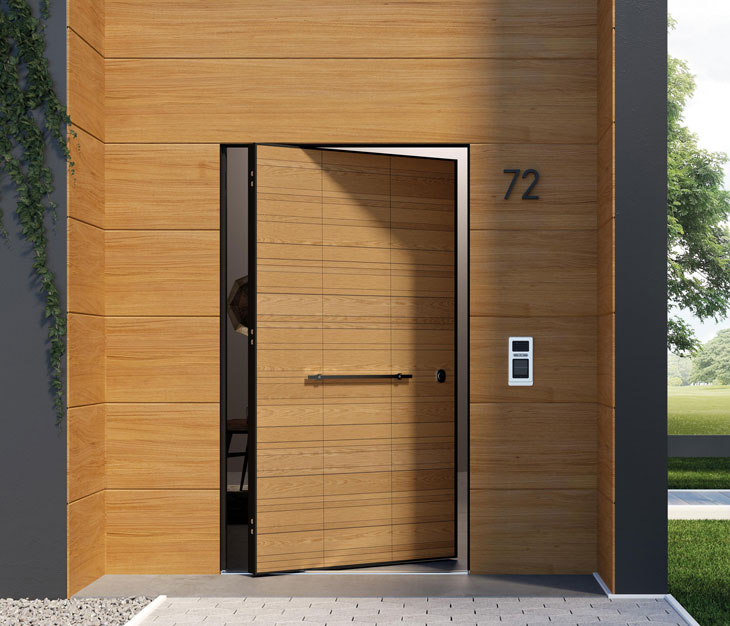 Wood grain heat transfer film for WPC door plank